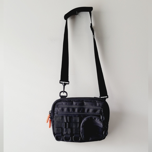 Fitdom Bags Mens Utility Black And Orange Crossbody Bag Poshmark